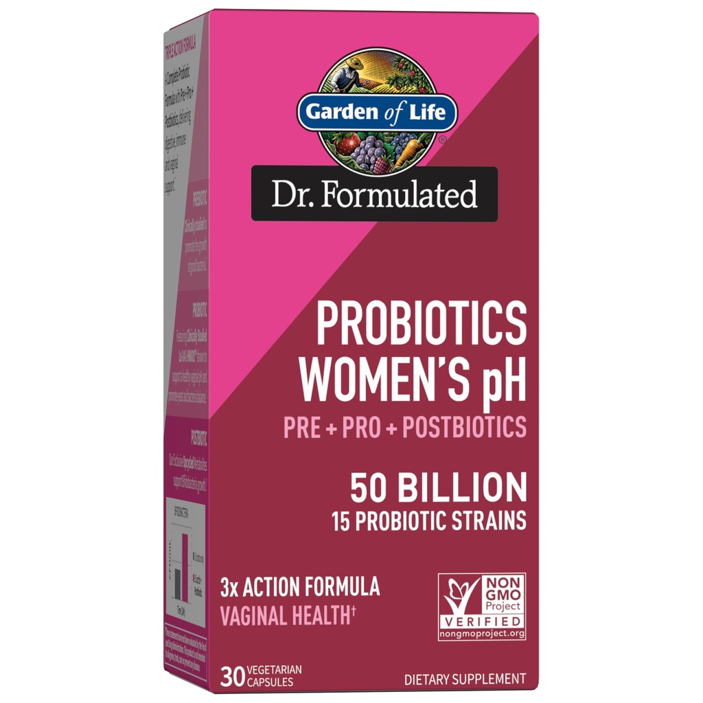 Taman Kehidupan Dr Formulated Women PH Progories 50 Milyar CFU, Pra + Pro + Postbiletic - Digetical, Imune dan Hamginal Dukungan, Potato, Acakia, Postbiotic Metales, 30 Hari Supply