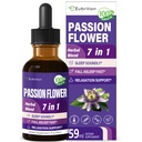 Passion Flower Liquid Drops for Sleep Dups, Natural Herbal Formula with Valerian Root Chamomile Extract Dukung Slely Sluly & Relaxation. Suplemen Bioavabilitas Tinggi .2oz