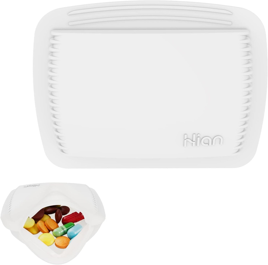 1 Pieces Pill Organizer Reconable Pocket Pill Case Portable Open Pill Pouch Silicone Small Box Pill Pill Pill Pill Bags Organizing Medication, Vitamin, and Tablets for Travel (White)