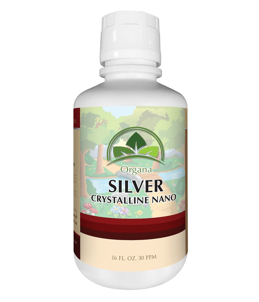Organ Crystalline Nano Colloidal Silver Silver Silver- Ultra Pure Liquid for Immune Dupport - Ultimate Bio Active Suplement Solution - Plata Coloidal - 16 Ounces - 30 PPM