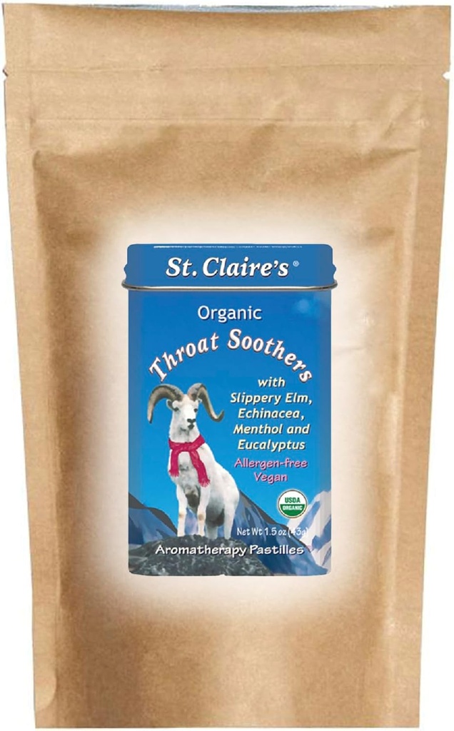 St. Claire 's Organics Throat Sothers (8 Ounce Refill Bag) Gluten- Free, Vegan, GMO-Free, Plant - Based, Allergen- Free Alag4; Made in Our Allergen-Free Facility