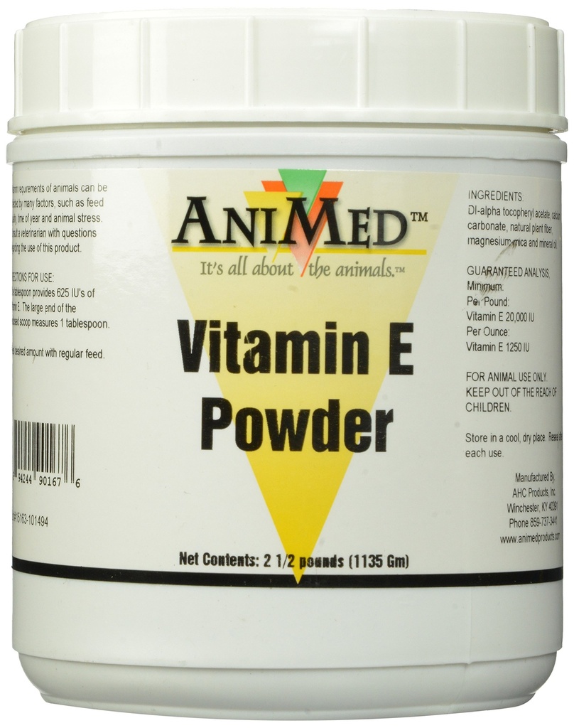 Animed Vitamin E Powder Suplement for Horses, 2.5-Pound