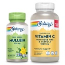 SOLARAY Vitamin C 1000mg and Mullein Leaf Wellness Bundle - Time Release Vitamin C Supplement and Mullein Capsules, Traditionally Used for Wellness Support - Vegan, 60-Day Guarantee, 275/100 VegCaps