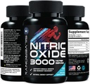 Tambahan Tenaga Nitric Oxide 3X Kekuatan L Arginine, Citrulline Malate, AAKG, Beta Alanine - Premium Otot Pendukung Nitric Booster - Energi Alam & Heart Dukungan - 120 Kapsul