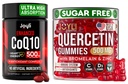 Quercetin dengan Bromelain & CoQ10 500mg Bundle - 120 Koenzim Q10 Softgels + 60 Sugar- Free Quercetin Gummies dengan Zinc, Vitamin C & D3 - Imune, Heart & Energy Dukungan Amerika Serikat
