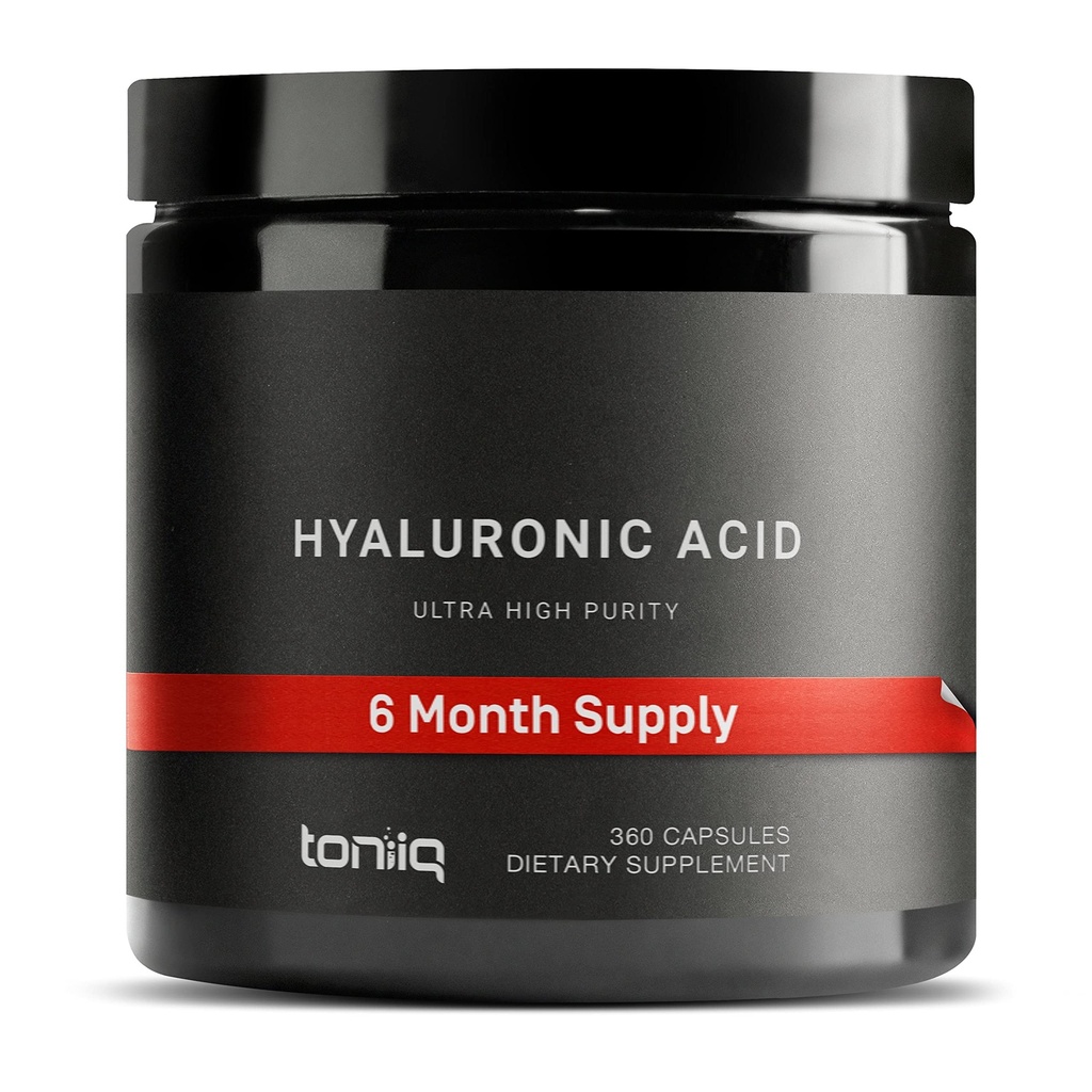 Suplemen Acid Hyaluronic - Lab Test 95% Tinggi - Difermentasi dan Bioavable dengan Vitamin C - Lab Partai Ketiga Diuji - 360 Kapsul