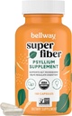 Bellway Super Fiber Capsules - USDA Organik Psyllium Hussules - Daily Psyllium Husk Fiber Suplemen untuk Kesehatan Digetical dan Regularitas - Tanaman Berdasarkan, Non-GMO, Kosher - 160 Kapsul