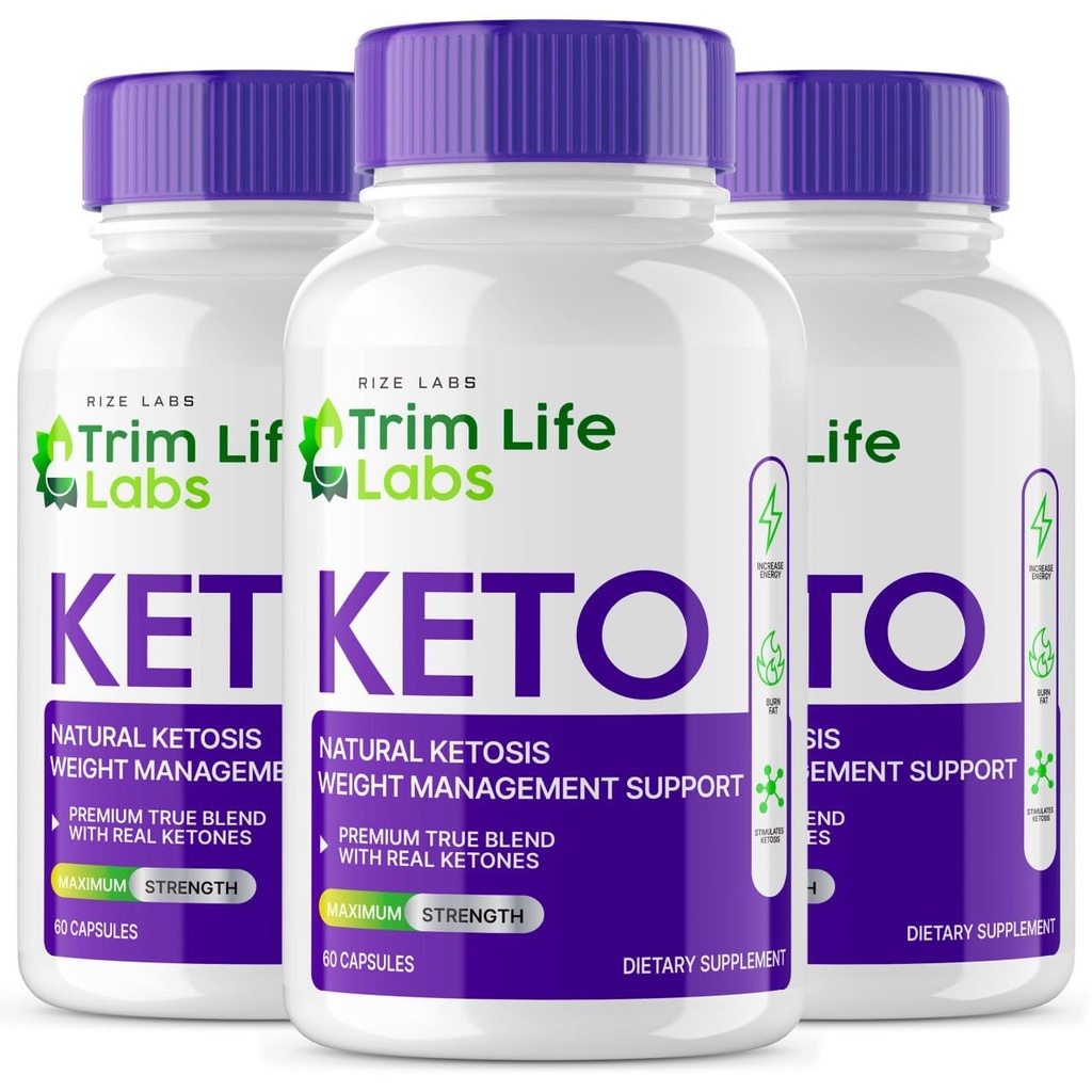 Rize Labs - Trim Life Labs Keto Kapsules - Wheight Loss Pills - Dukung Maximum Formula, Keto + ACV Suplemen (180 Capsules)
