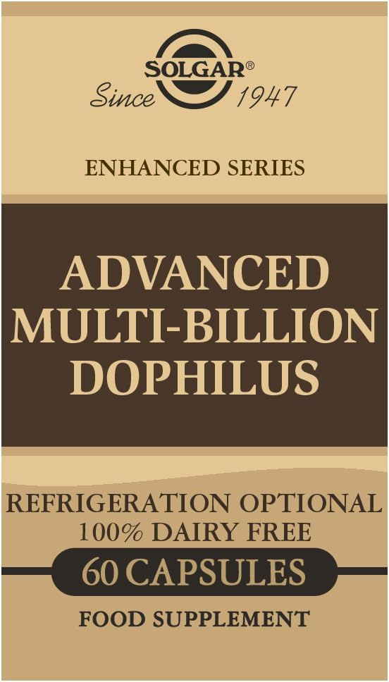 Solgar Advanced Multi- Milyar Dophilus, 60 Vegetable Capsules - Support Healthy Intestinal Flora - 5 Milyar Mikroorganisme Per Serving - Gluten, Dairy, Laktosa & Milk