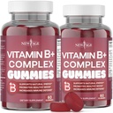 Gummies Kompleks Vitamin B3, B6, & B12 - with Biotin, Folic Acid & Vitamin C - Gluten- Free, Vegan, Made in The USA! (120 Cacah (Paket 2))
