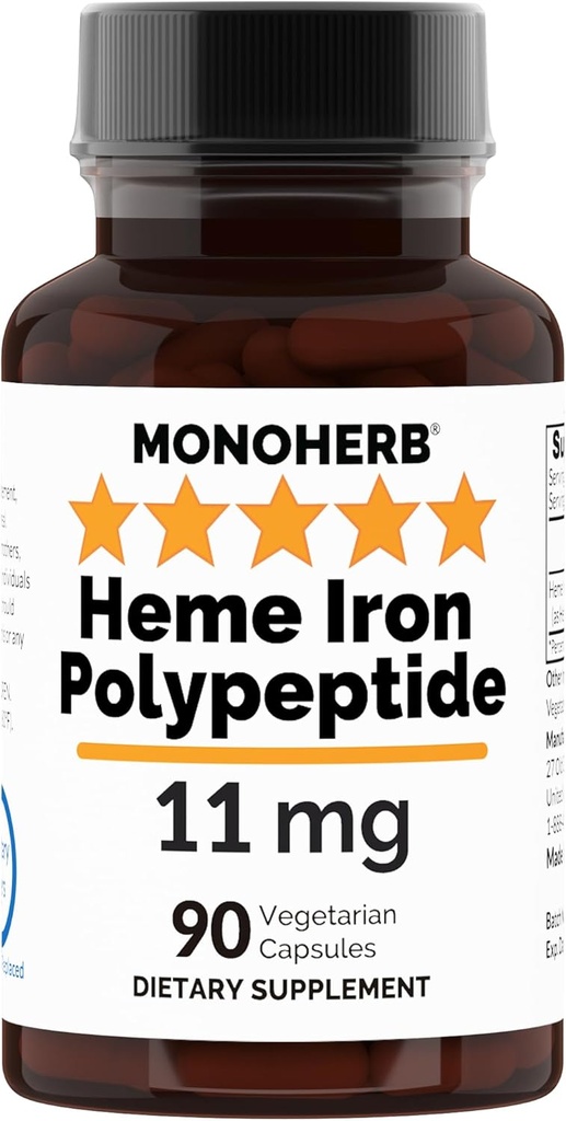 Heme Iron Polypeptide 11 mg - 90 Vegetarian Capsules - Kompleks Tambahan Besi