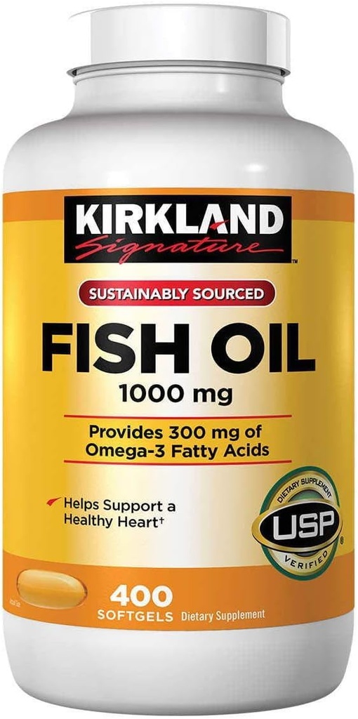 Omega- 3 Fish Oil Konsentrasi 1.000 Mg, 400 Softgels