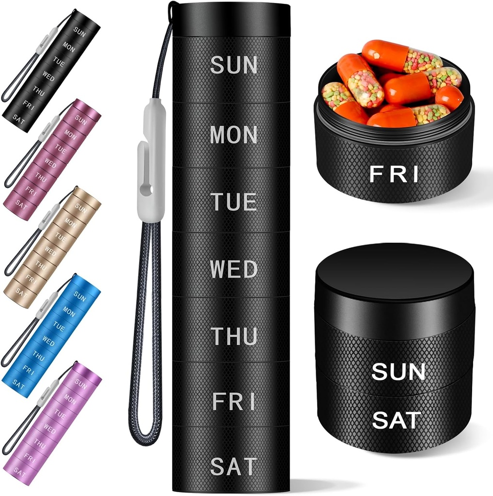 Aluminium Travel Pill Organizer, Weekly Metal Pill Case, Pill Hoder, Moivieous Providence Kotak Pil 7 Providence