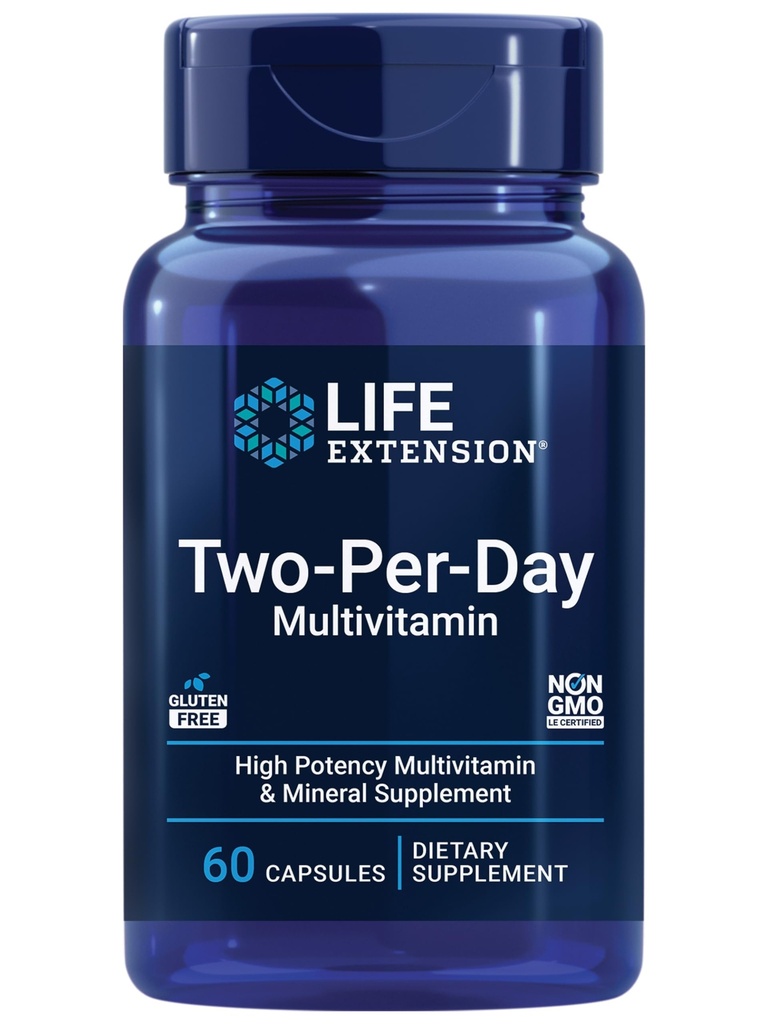 Ekstensi Hidup Dua PerHari Multivitamin - untuk Heart, Brain, Blood Vessel & Cellular Kesehatan