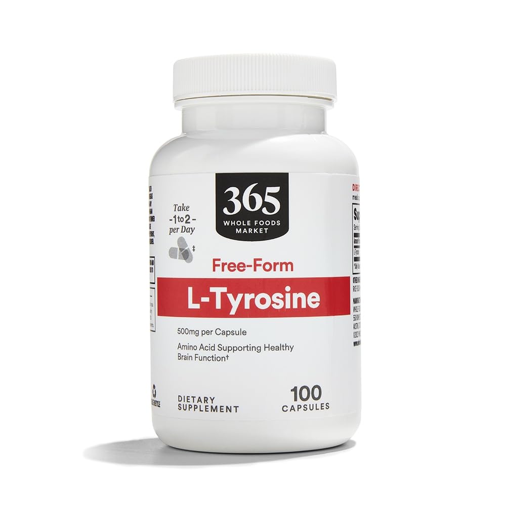 365 oleh Whole Foods Market, L Tyrosine 500Mg, 100 Kapsul