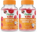 Lifeable Biotin Kids + Phosfatidyserine (PS) Children, Gummies Bundle - Great Tasting, Vitamin Suplemen, Gluten Free, GMO Free, Chewable Gummy