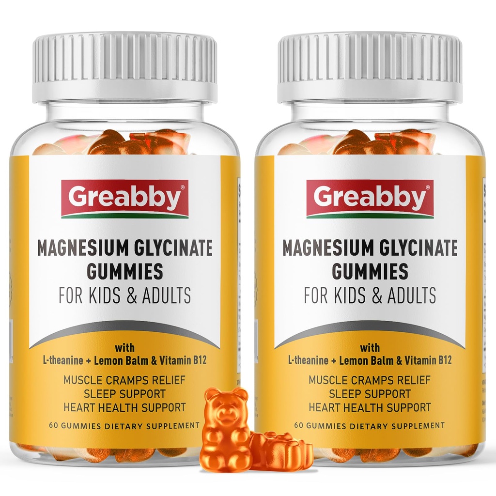 Magnesium Glycinate Gummies for Kids & Dewas - Magnesium Glycinate 300mg Chewable Supplement - Promodes Sleep, Muscle, Relaxation (120Count)