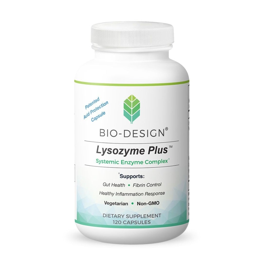 Lysozyme Plus Systemic Enzyme Complex - Broad Spectrum & Enzymes Aktif - Dut Health, Fibrin & Inflammation Control - 120 Capsules