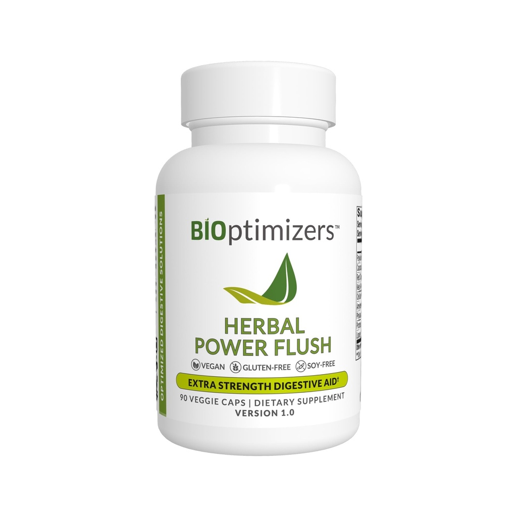 BiOptimizer Herbal Power Flush - Ekstra Digetical Cleanse - Menghilangkan Toxins Gangguan Bowel - Bloating Relief Distency untuk Dewasa - 90 Kapsul