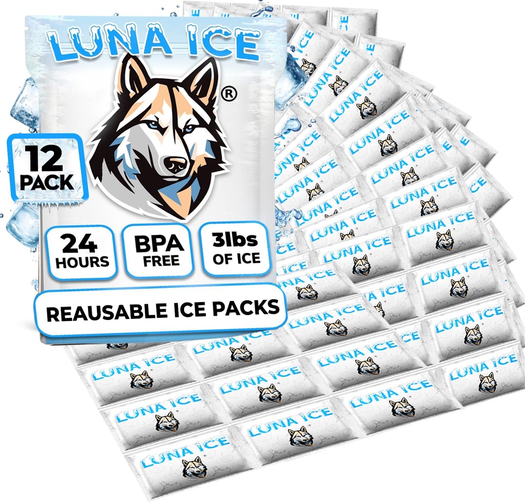 Dry Ice Packs for Shipping - Long Lasting ice Packs - 24+ Hour Freeze Power - BPA Free - 12 Pack Bulk 3 lb – Hielo Seco - Reusable Gel Bricks for Food