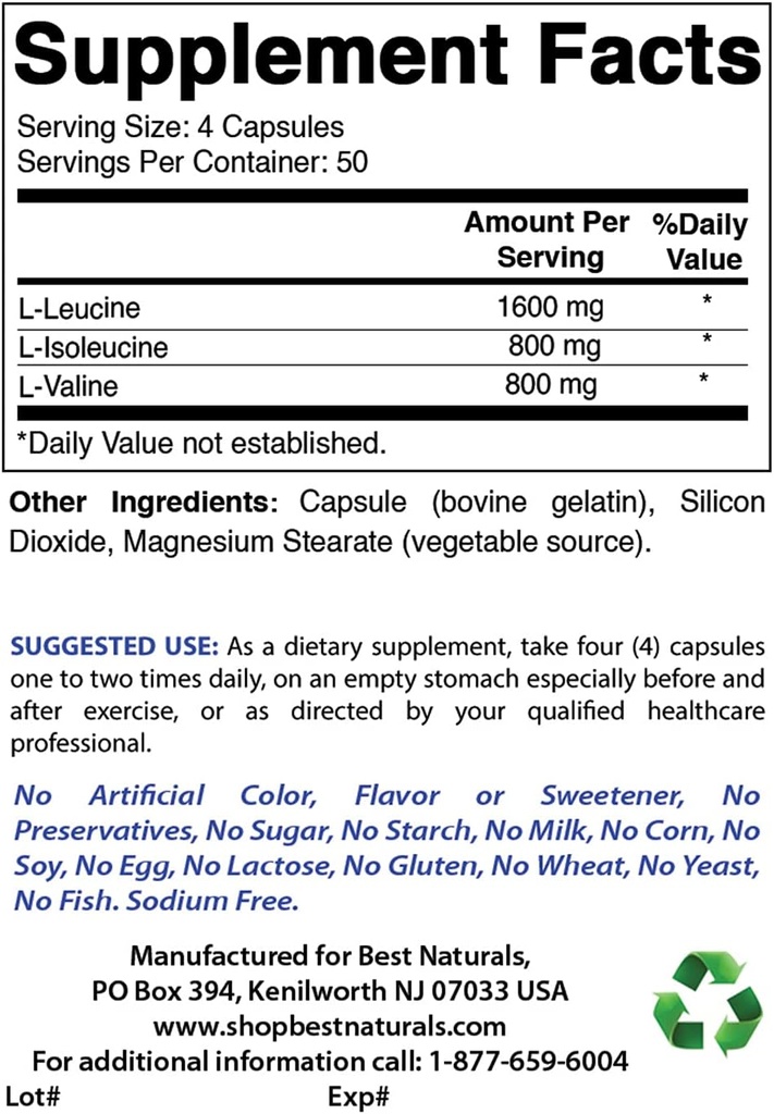 Kompleks BCAA 3200mg & B-100 Terbaik
