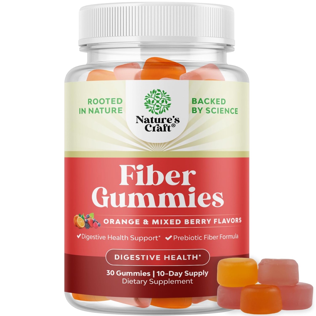 Gummies Tambahan Acar Prebiotik untuk Dewasa - Pendukung Serba Tinggi Vitamin untuk Orang Dewasa dengan Prebiotis Soluble Chicory Root untuk kekebalan dan Dukungan Digetives - Jumlah Non GMO Vegan Halal 30