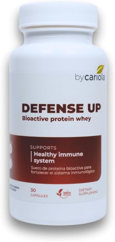 Defense Up Immune System Suppplement - Imunity Defense Booster - Bioactive Protein Whey Capsules - Zinc - Vitamin D - Immunoglobulin - Natural Formula - 30 Caps
