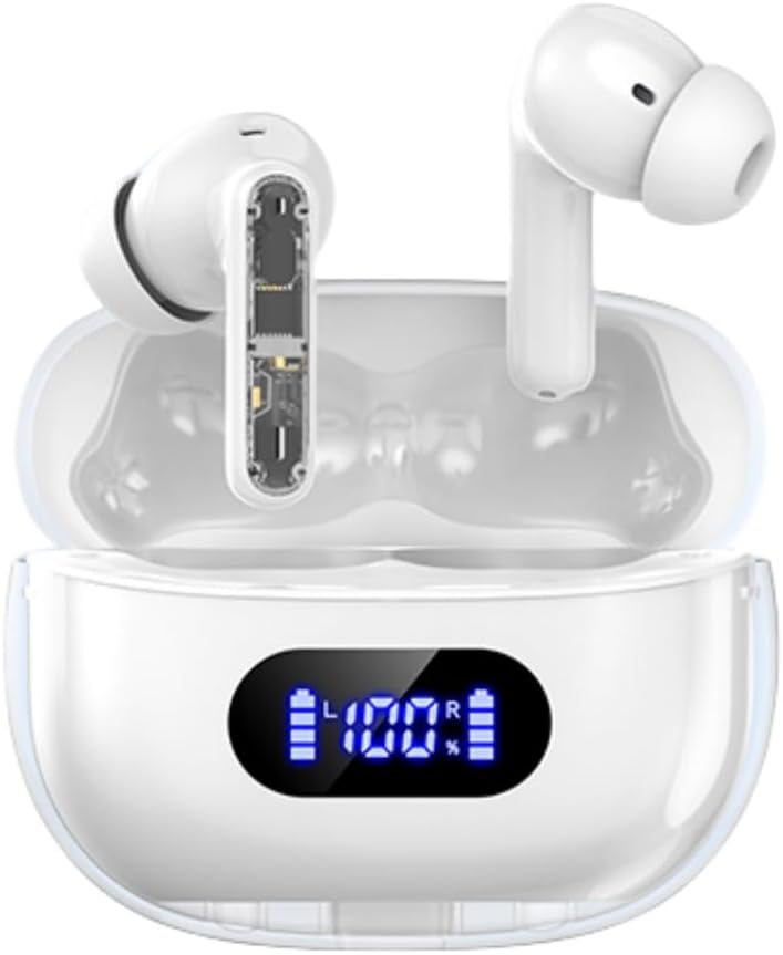 Earbuds nirkabel P1 PRO, Headphone Bluetooth Earphone Nirkabel dengan Clear Call Mics Ear Buds, Fit yang nyaman, Baterai Panjang IPX7, 30H Playtime untuk Olahraga