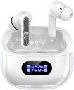 Earbuds nirkabel P1 PRO, Headphone Bluetooth Earphone Nirkabel dengan Clear Call Mics Ear Buds, Fit yang nyaman, Baterai Panjang IPX7, 30H Playtime untuk Olahraga