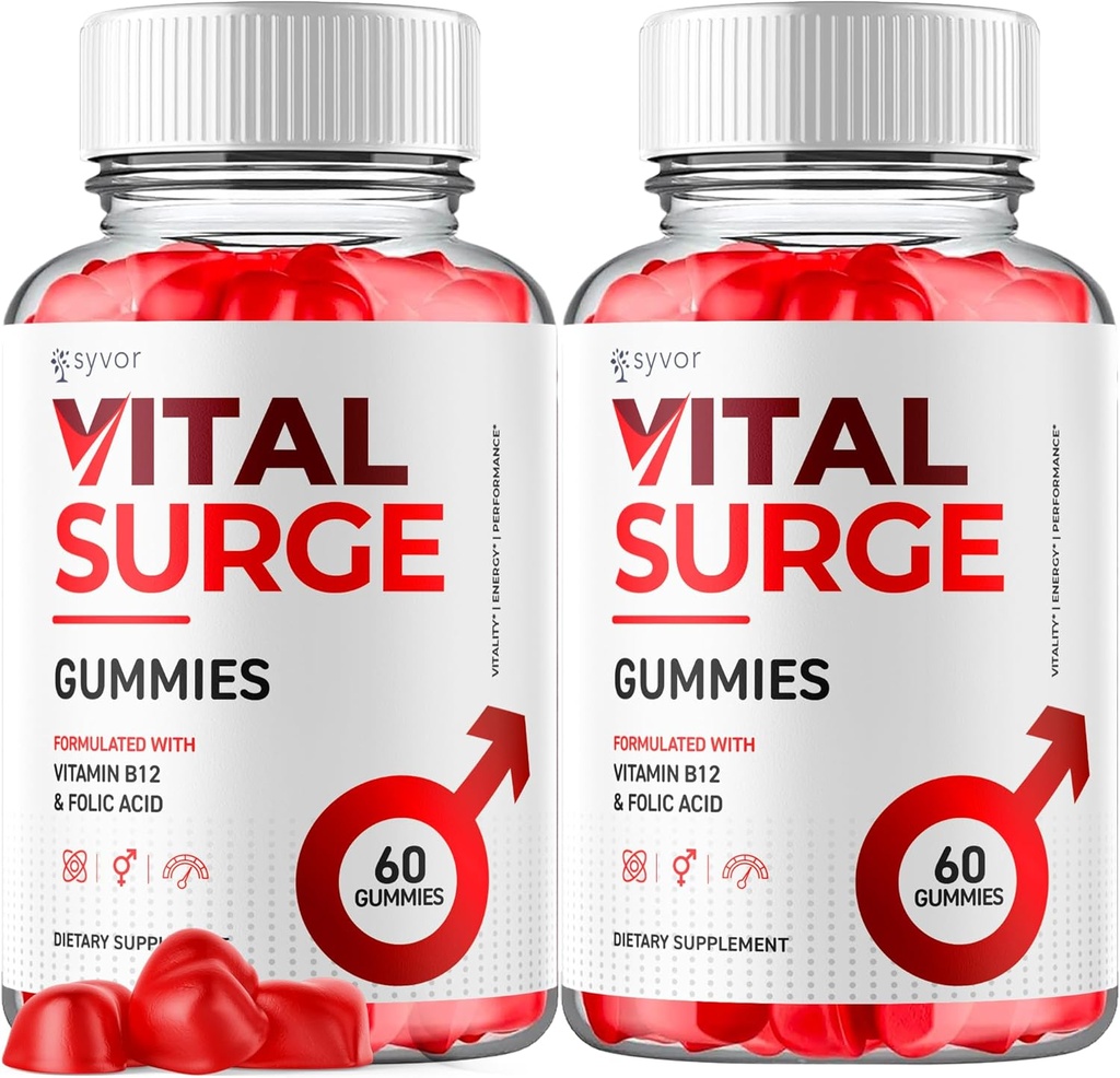 (2 Kemasan) Vility Surge Gummies, VitalSurge Surge Maximum Surge Resmi Kekuatan Maksimal 1000MG Advanced Gummies, Detox VitalSurge, Vitapush Gomitas Chews dengan Ingreations Natural (120 Gummies)