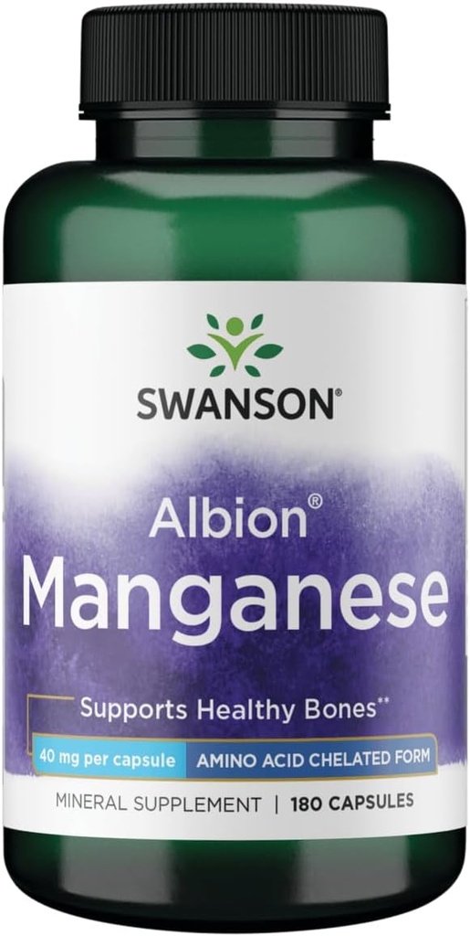 Swanson Albion Chlated Manganese Glycinate 40 Miligram 180 Capsules