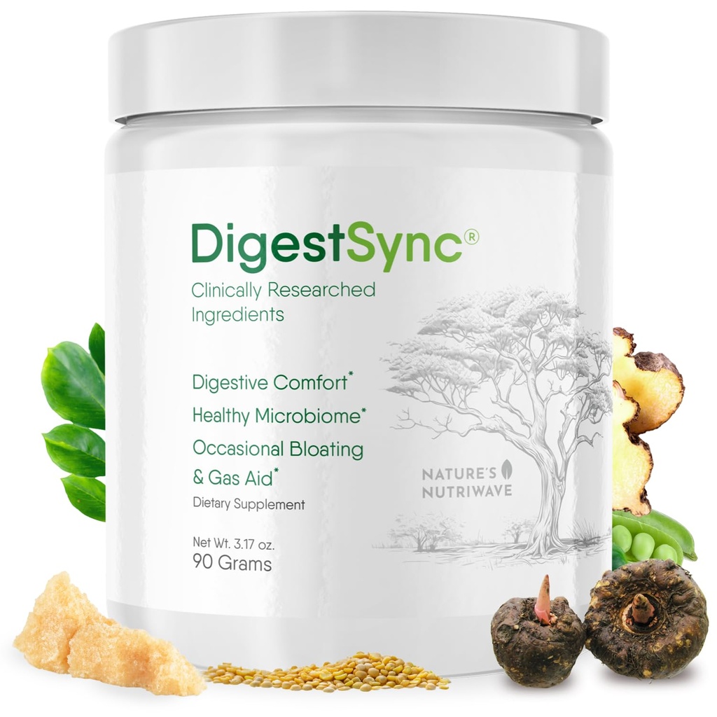 Digestsync Diffic Supplement for Gut Health - Natural Powder for Digetical Relief for Women & Men, 100% Natural Green Powder - 1 Pasokan Bulan
