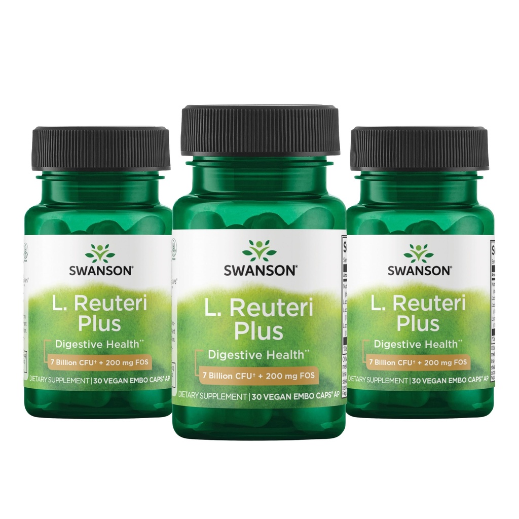 Swanson L. Reuteri Probiotic Plus w / L. Rhamnosus L. Acidophilus & FOS Prebiotic Digetical Dut Health (3 Paket)