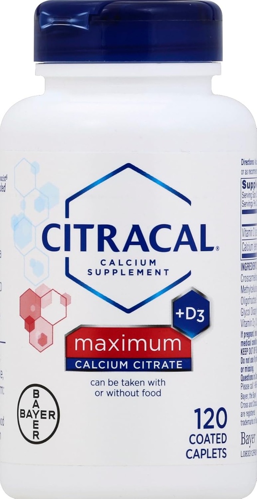 Citracal Max Ukuran 120ct Citracal Calcium Citrate dengan Vitamin D Maksimum Coated Caplets 120 Count