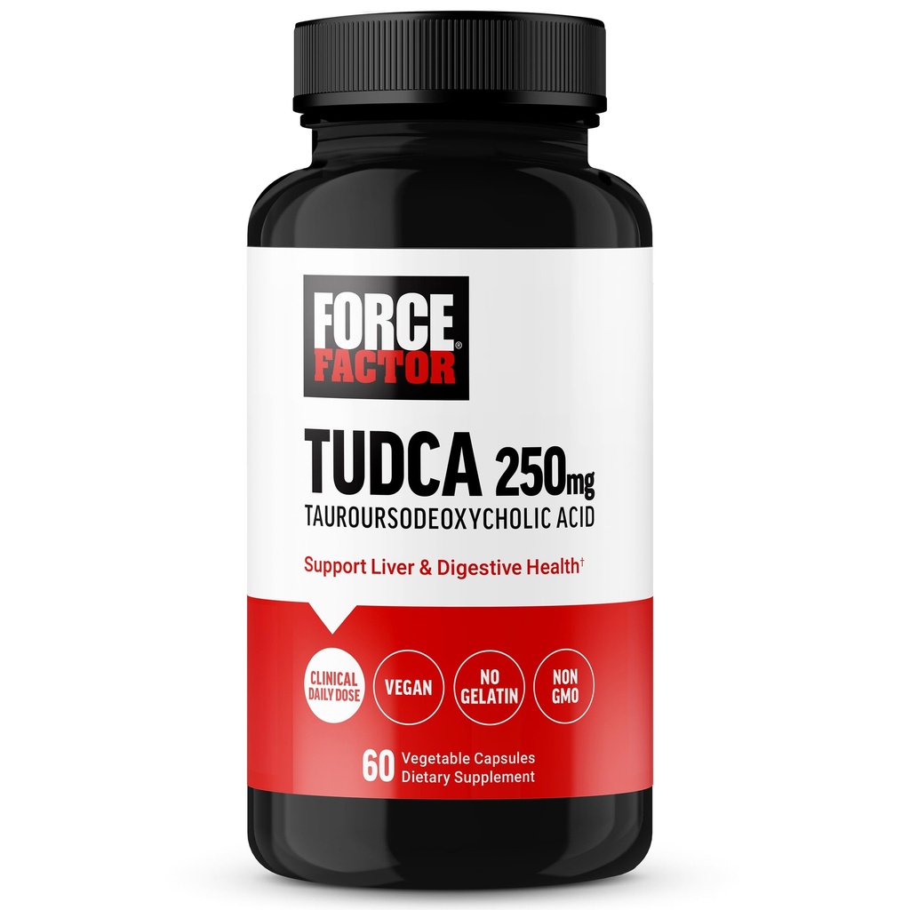 Force Factor TudCA Liver Supplement, Powerful Bile Salt for Gallbrew Health and Liver, Taursodeoxycholic Acid, Clinical Dose, Vegan Friendly, Non-GMO, 60 Vegetable Capsules