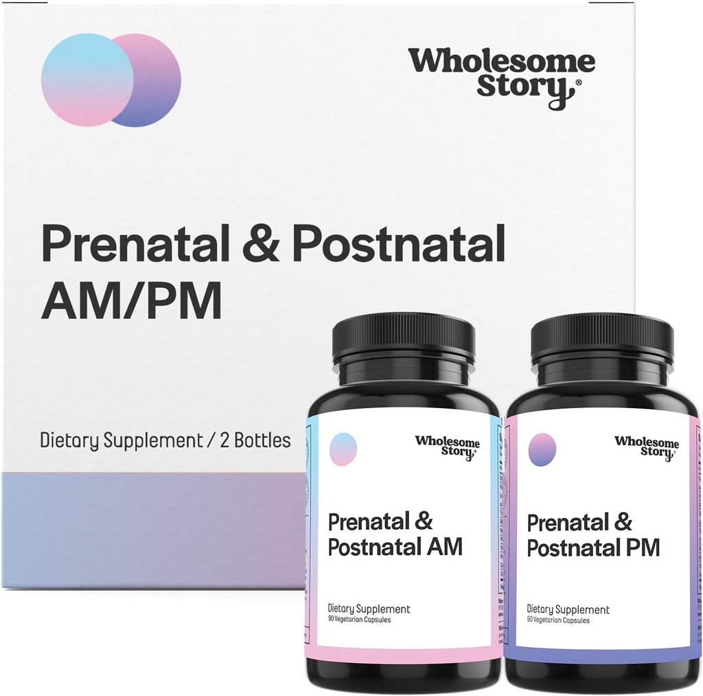 Premium Bioavailable Prenatal & Postnatal Vitamin for Women with DHA, Folate & Iron 14; 100% dari Estivenable Vitamin for Pregnancy & Breathmaking Women 124; 2 Bottles Optimined AM & PM Dises 30 Day Supply