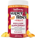 Bellway Super Fiber Powder + Fruit, Sugar Free Organic Psyllium Husk Powder Suplement for Regularitas, Bloating Relief & Digetical Health, Plant - Based, Fruit Punch (50 Servings)