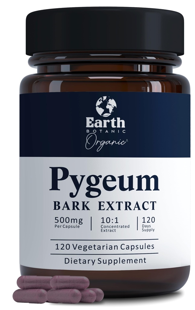 Pygeum Bark Extract 500mg 120 Kapsul - Herbal Suplemen Kesehatan Prostat, Bladder, dan Urinary Trakt - Suplemen Kesehatan Pria (Vegetarian, Non-GMO) 4 Bulan Supppply