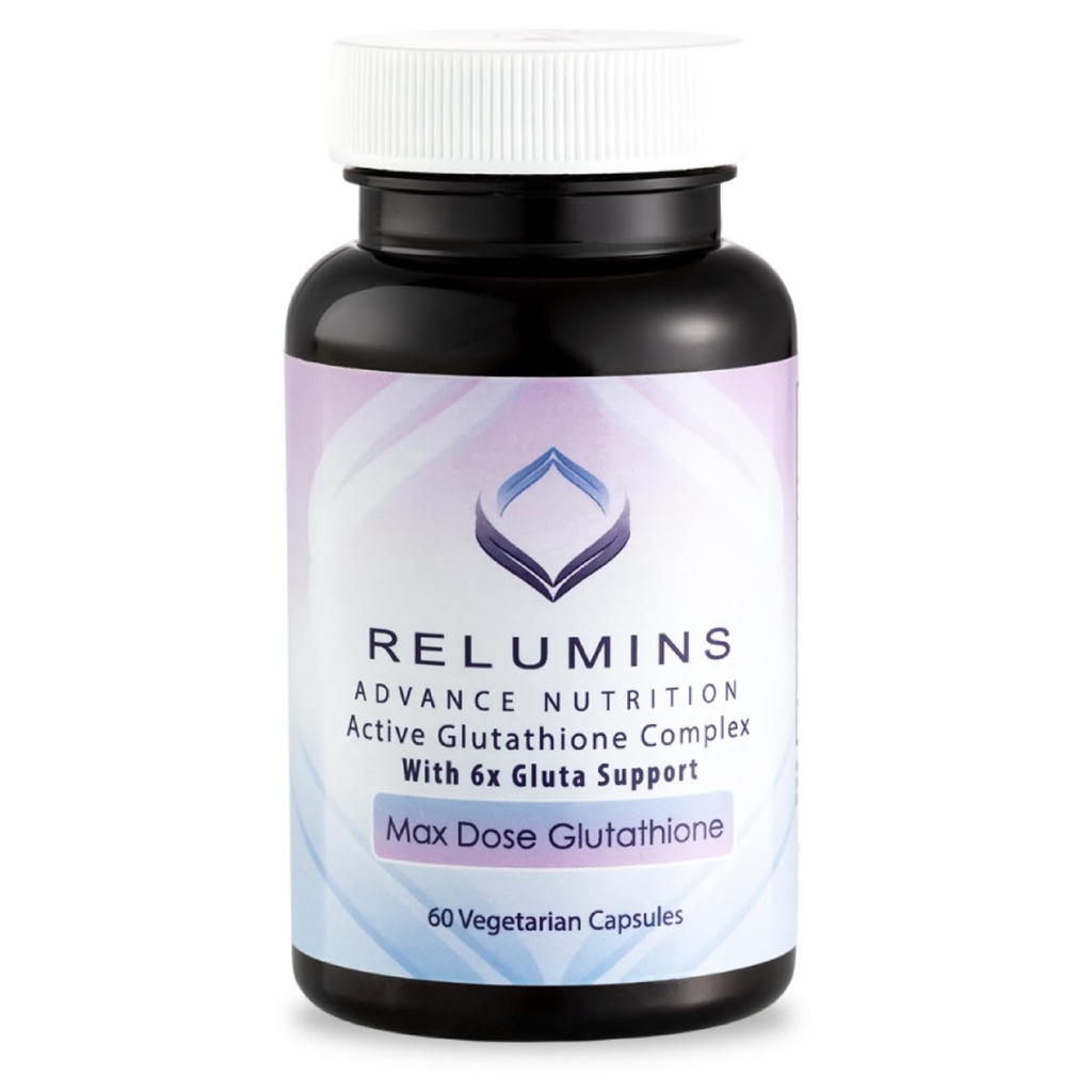 Pelepasan Glutathione Aktif Putih Pelepasan - Max Dose 900mg Glutathione dengan 6X Boosters, ALA & NAC - Antiaging Skin Brightening Supplemen - 60 Vegetarian Capsules (30 Pelayan)