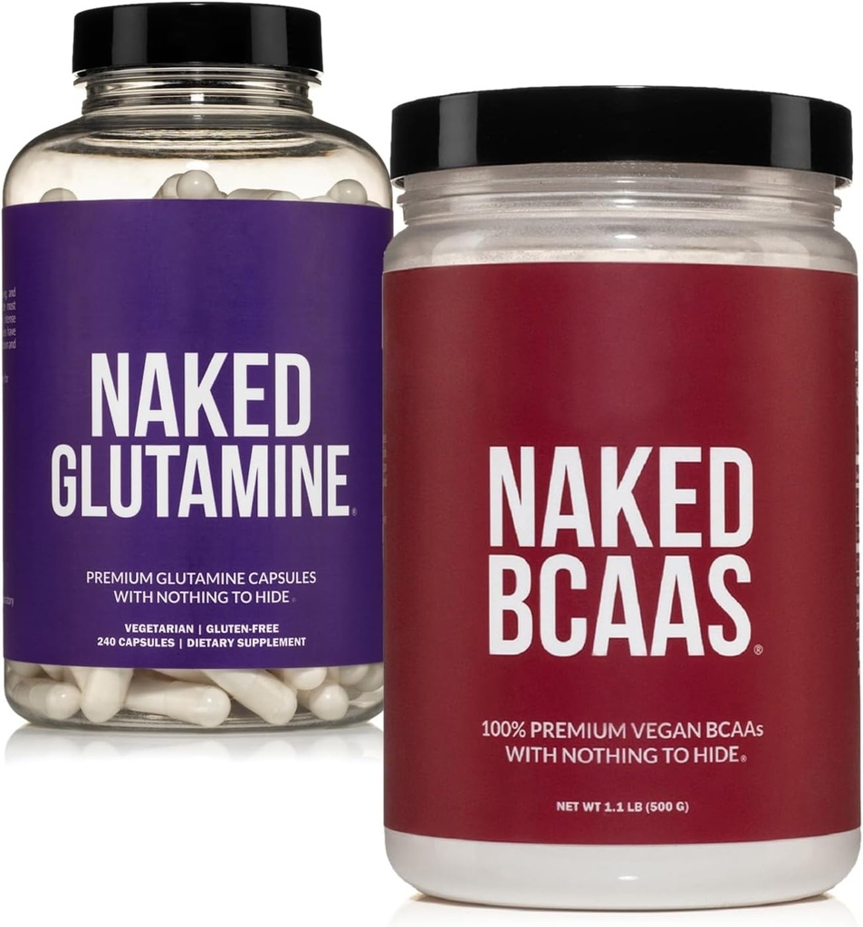 NAMD BCAAs 100 Severing + Pure L- Glutamine 240 Capsules Bundle: Non-GMO, Gluten Free, Muscle Recovery, Nothing Artificial