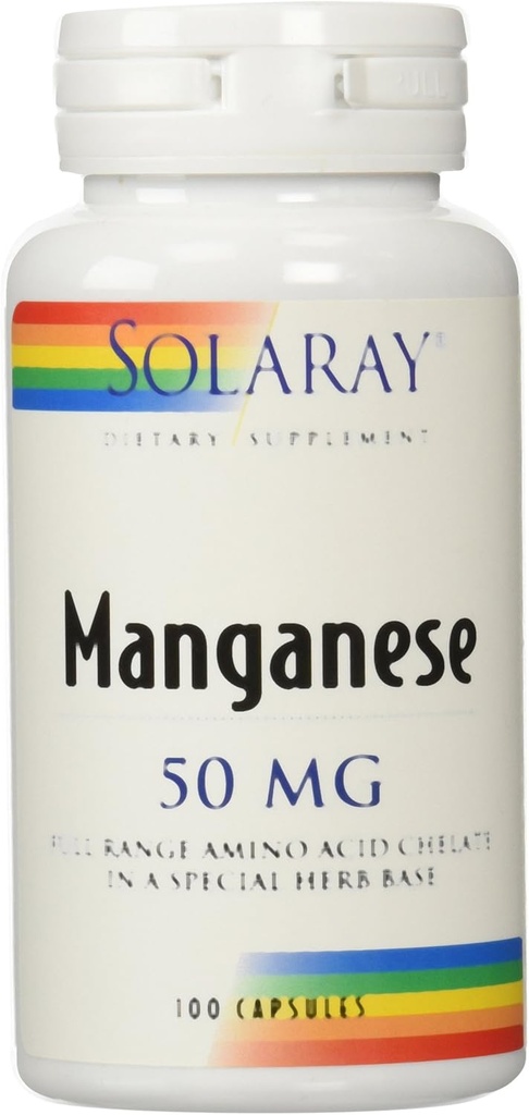 Solaray Manganese Supplemen, 50 mg, 100 Cacah