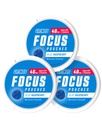 GINDS Fokus Pouches - Tentu Flavored dengan Nootropic Ingredients - Berisi Alpha GPC dan L- Theanine, Sugar- Free - 3 Pack, 18 Pouches Per Can - Blue Raspberry