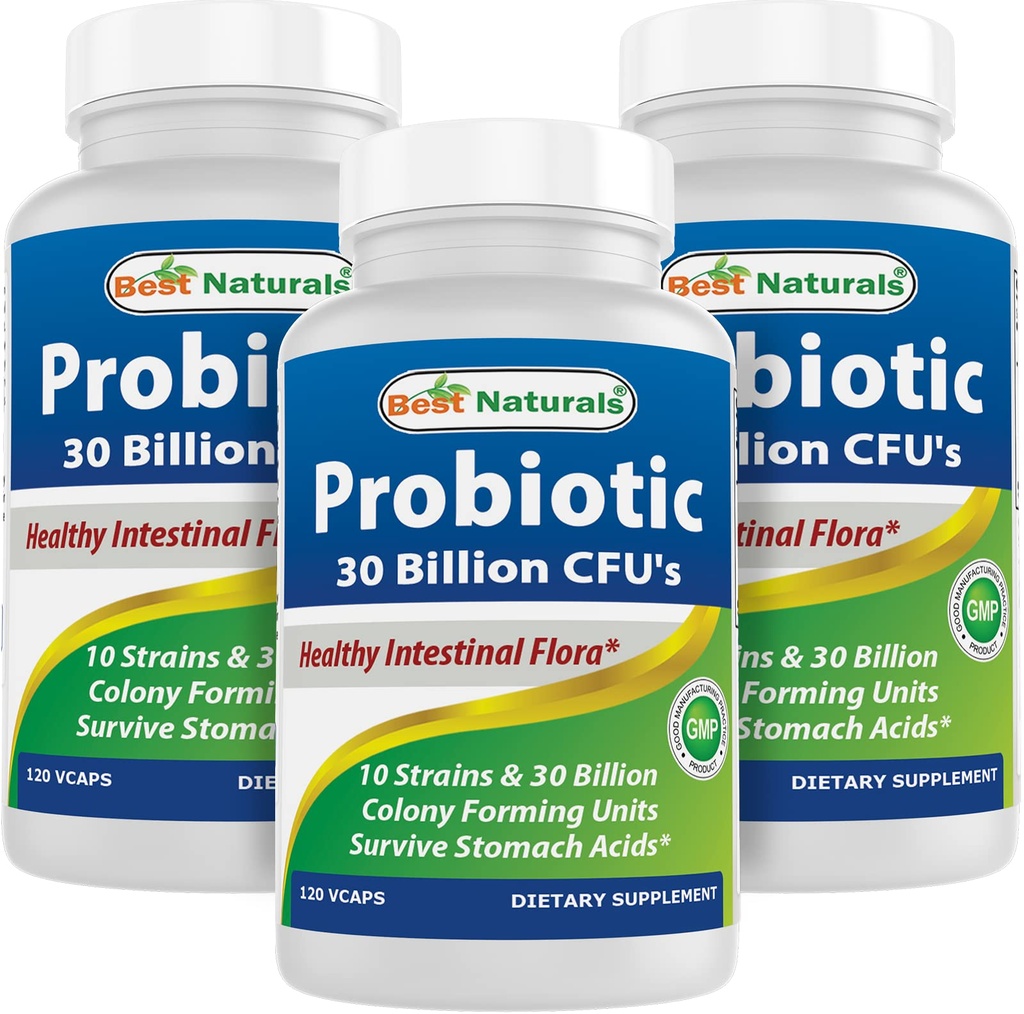 Terbaik Probiotis 10 Strain 30 Milyar Shelf Stabil 120 Veggie Caps (120 Cacah 3)
