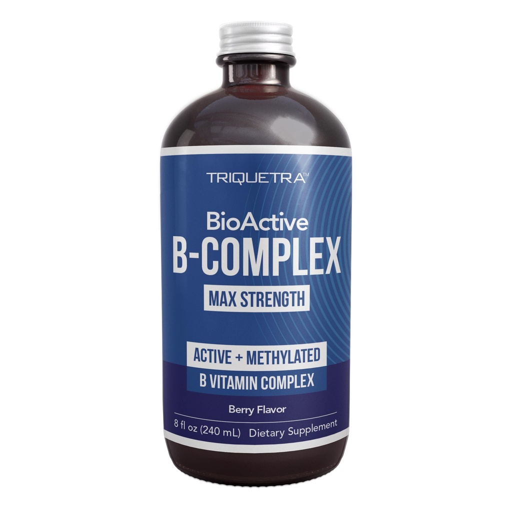 Kompleks BioActive Vitamin B - Stream Darah, Kompleks B Methylated - Bentuk Methylfolat, 3 Bentuk BioAktif B12, BenfoPure L. B1 & Pantesin ® B5 - 12 B Vitamin dalam Clinical Doses - Liquid 8 oz
