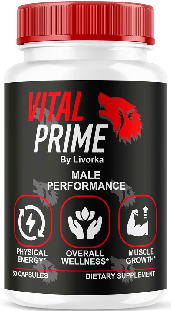 LIVORKA Vital Prime, Formula Lanjutan untuk Performance Pria, Tambahan Kapsul - Persediaan 1 Bulan