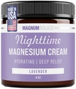 Lotion Magnesium - Nighttime Magnesium Cream - Terapkan ke Legs, Arms or Chest - Topical Magnesium Chloride - USA Made and Safe for Kids (Lavender)