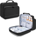 Damero Pill Bottle Organizer, Medicine Bottle Travel Bag Medication Casing for Pill Organizer, Vitamin, Suplemen Medis, Black, Paten Design