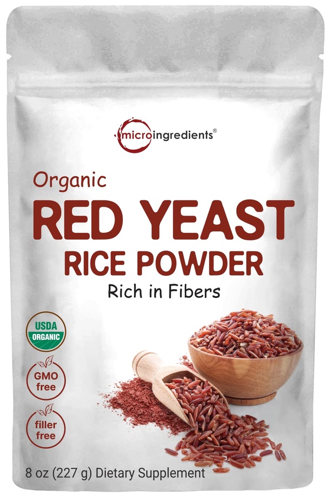 Micro Ingredians Organik Bubuk Rice Merah, 8 Ounce (Persediaan 1 Tahun), Non-GMO, Vegan Friendly