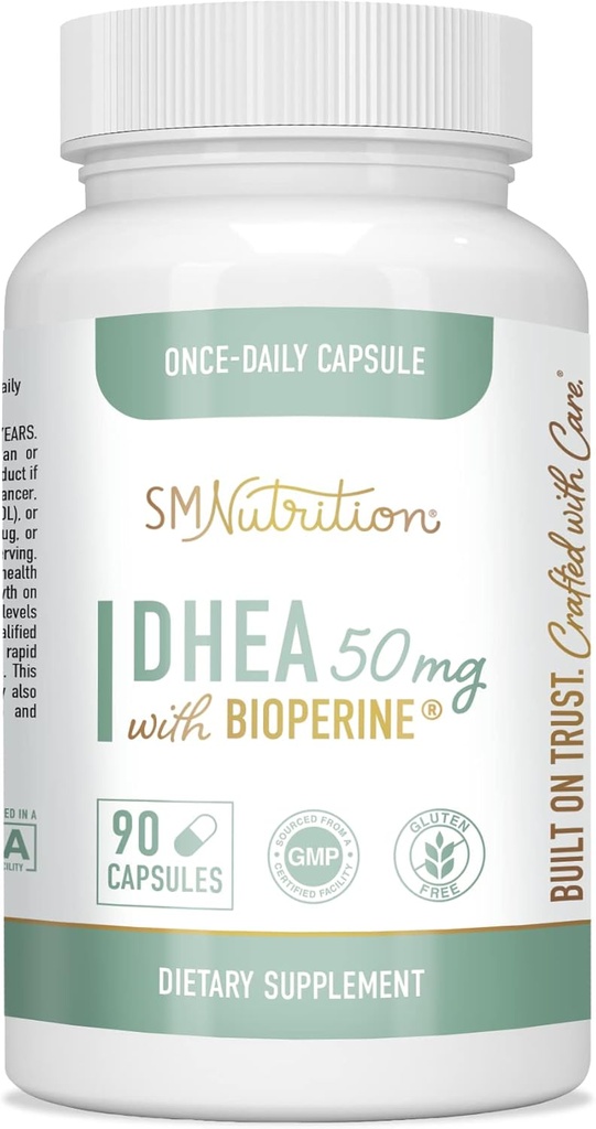 DHEA 50mg 124; Dukung Hormone Balance and Energy: 1243-Month Supply 124; Anger Aging Suplement for Women and Men 124; Gluten- Free, Vegetarian, Non- GMO, Third- Party Tested 124; 90 Capsules Per Botol