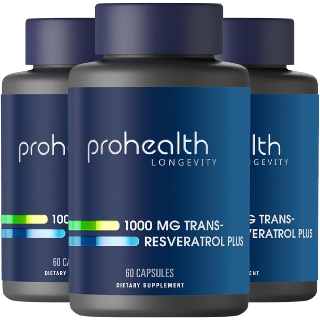 ProHealth Trans Resveratrol ditambah 10000mg. Dokter Formulasikan dengan Quercetin & BioEnhancers untuk potensi Max. Uji Lab 98% Murni. 30 Pelayan (3 Paket)